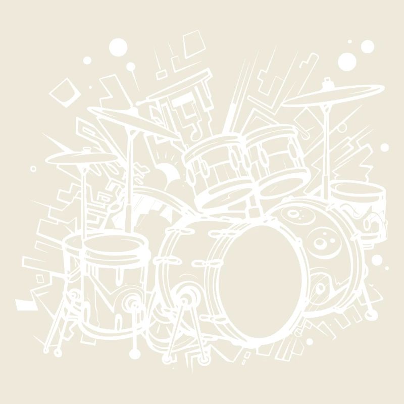 Drum Kit Line Art