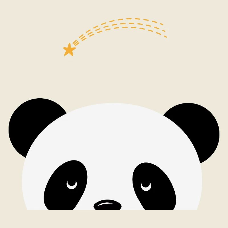 Träumender Panda mit Sternschnuppe