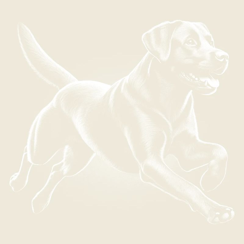 Labrador courant joyeux dans le style de dessin