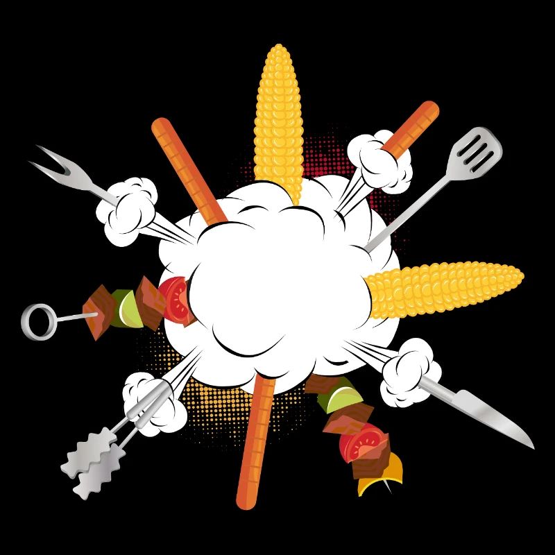 Grill explosion – comic motif for real guys