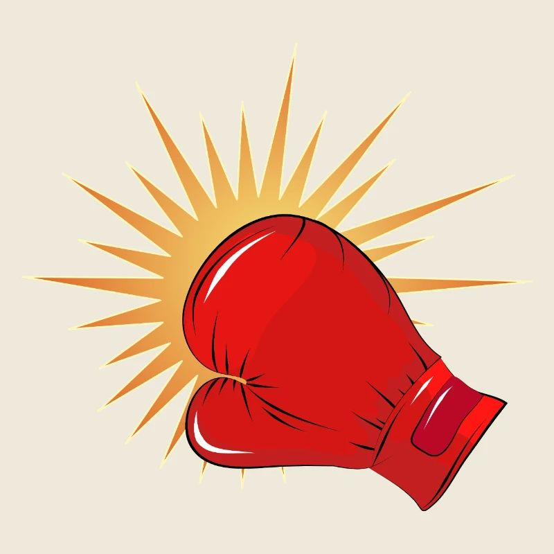 Red boxing glove with punch effect