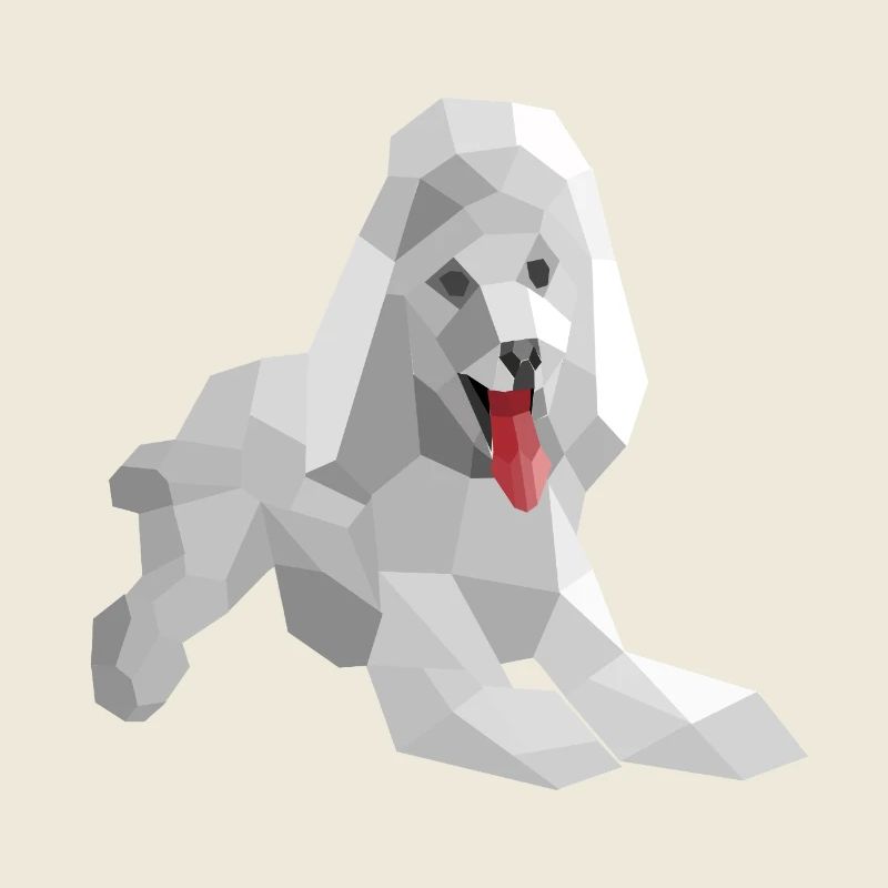 Elegant low poly poodle