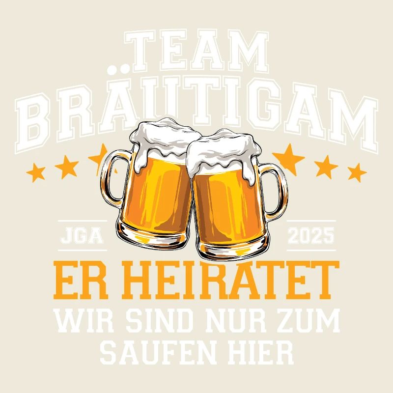 Bachelor Party 2025 Team Groom He Marries - Drinking Beer
