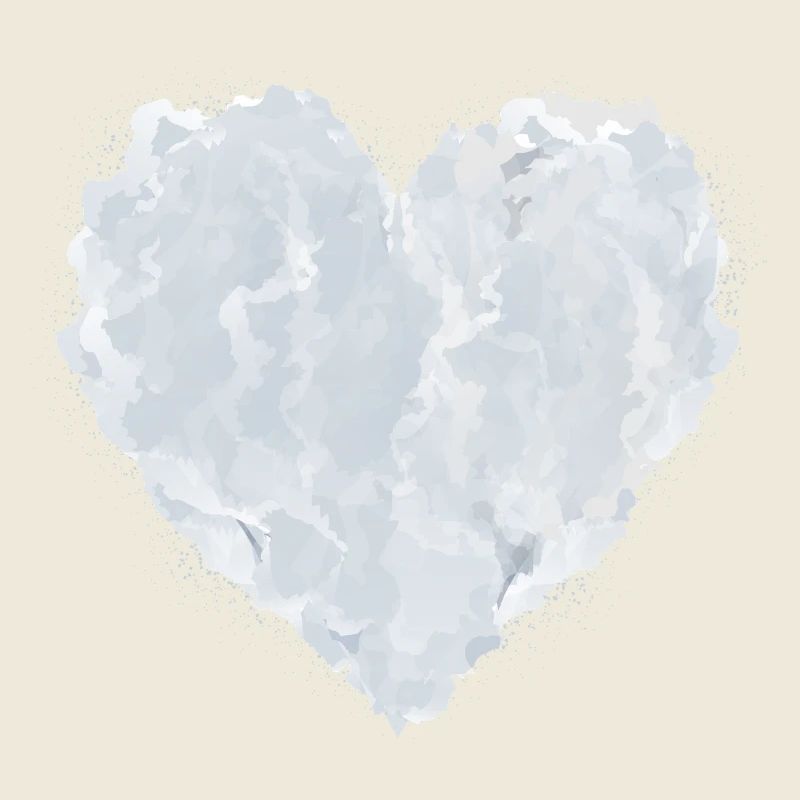 Cœur de nuages – Cœur blanc à la texture douce