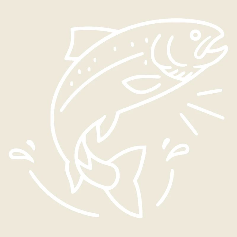 Action de pêche à la truite sauteuse