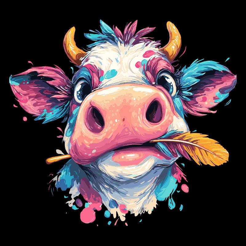 Éclaboussures colorées de tête de vache