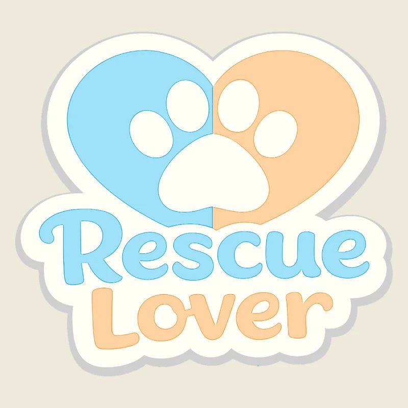 Rescue Lover Paw Heart