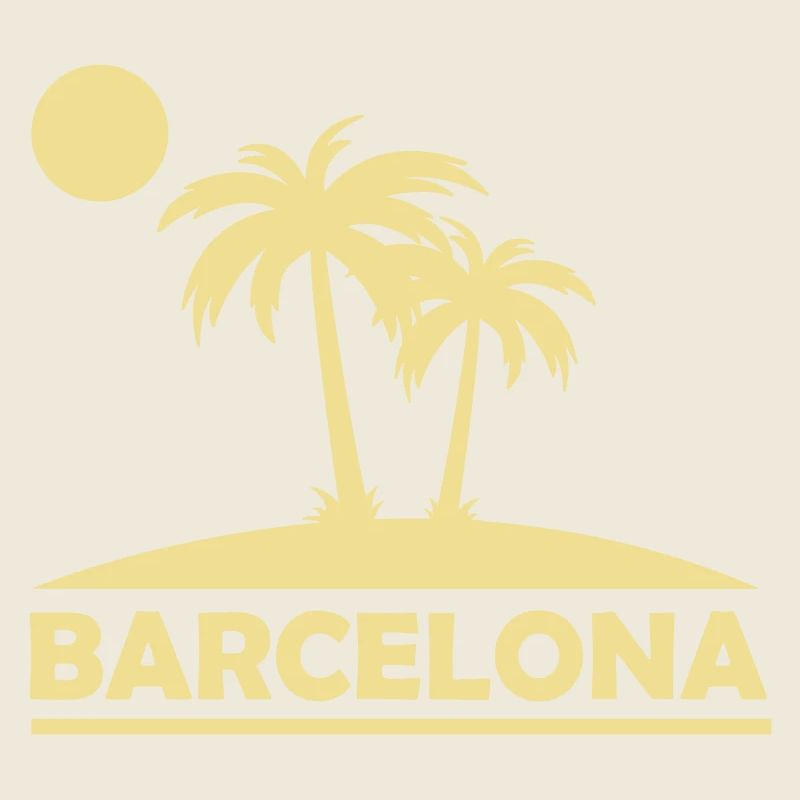 Les palmiers de Barcelone sur la plage