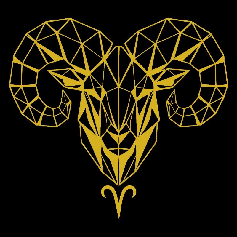 Geometrischer Goldram-Skull