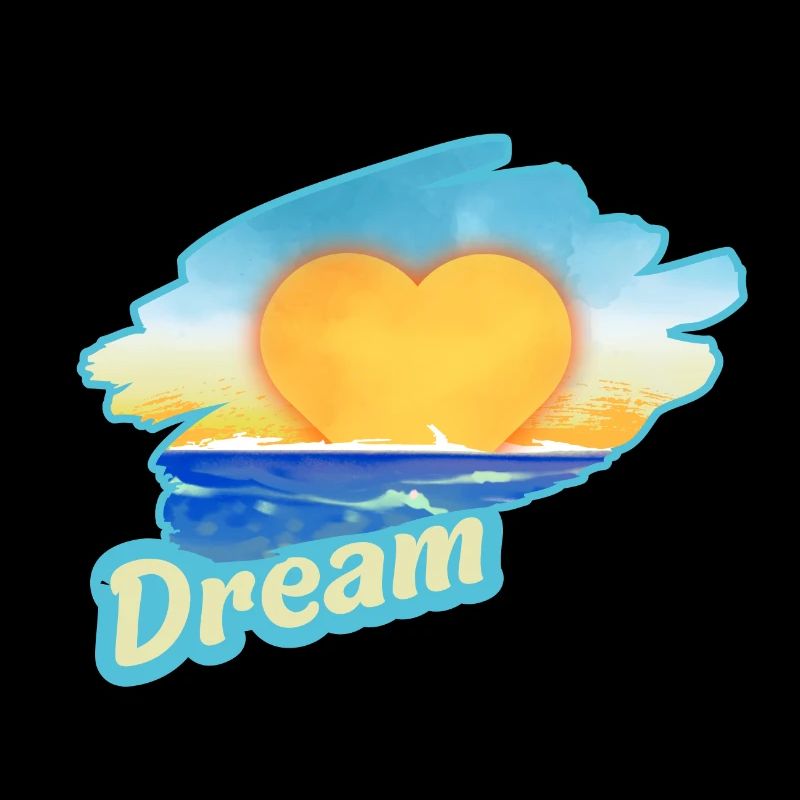 Sunset by the sea in heart shape