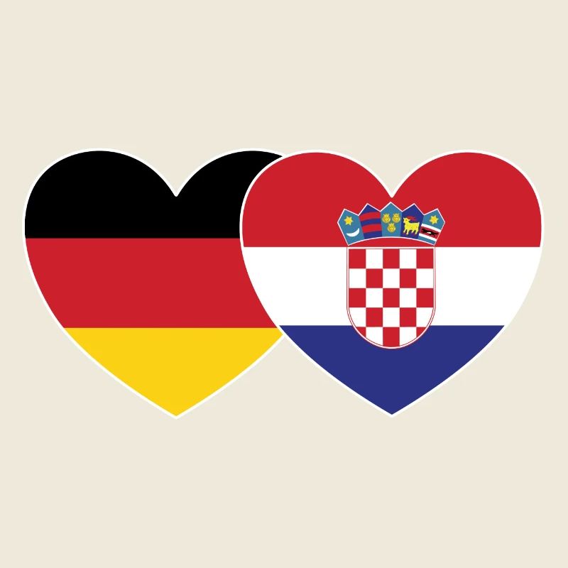 Germany Croatia Flag Heart