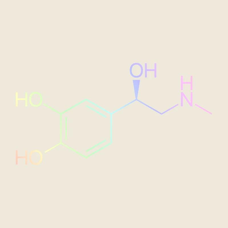 Adrenaline molecule - pastel colored