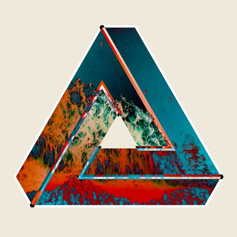 Penrose triangle illusion d'optique de couleur à motifs