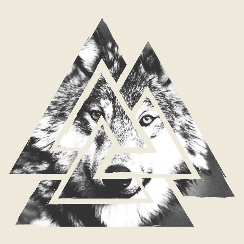 Valknut, Symbol von Odin - Mit Wolf