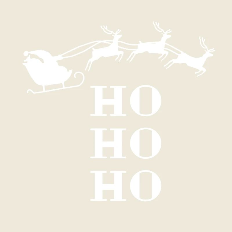 Weihnachtsmann mit Schlitten Ho Ho Ho Spruch