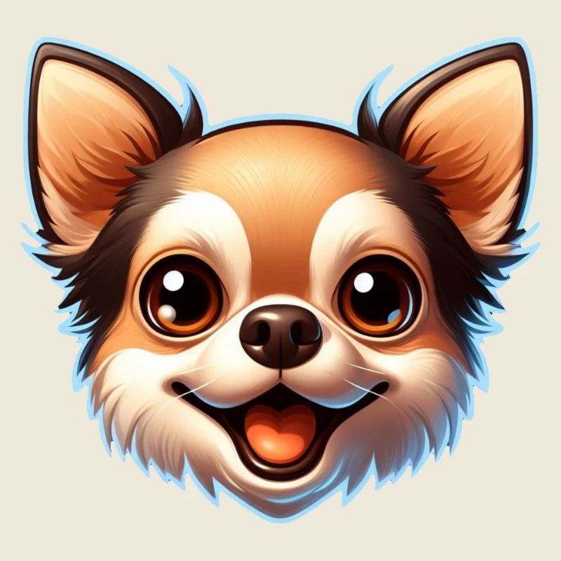 Chihuahua Hund Kopf Comic Cartoon