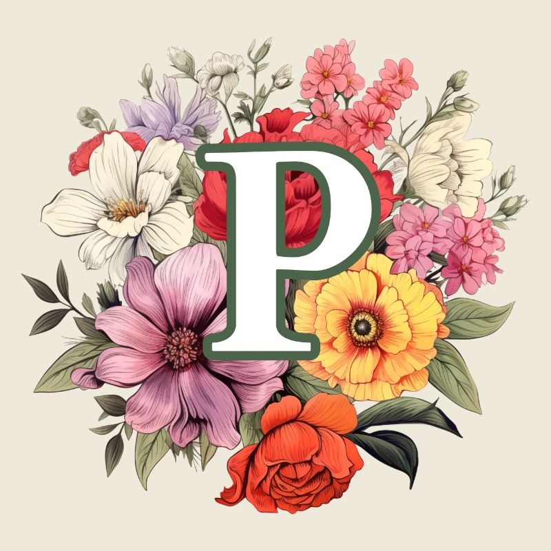 P Monogramm Blumenstrauss