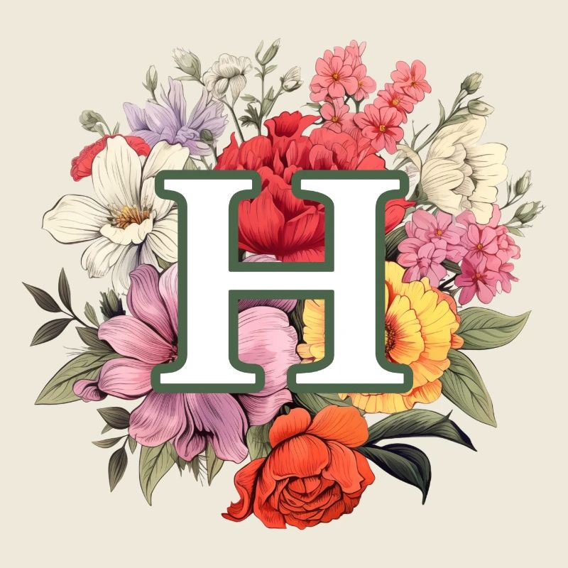 H Monogramm Blumenstrauss
