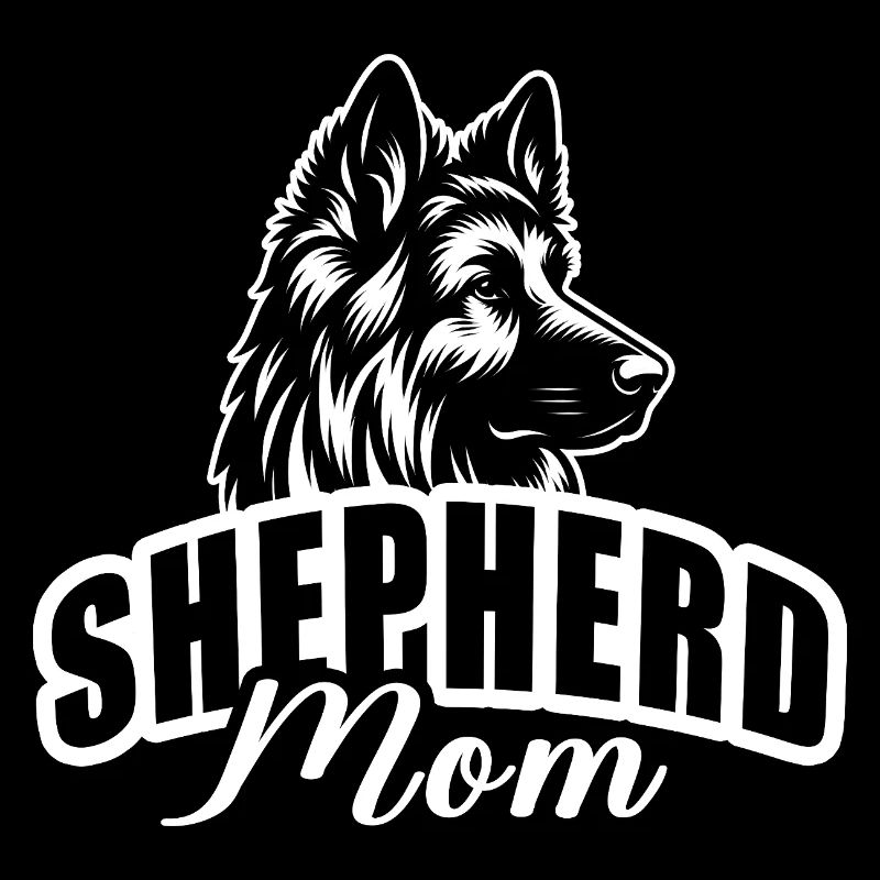 "Shepherd Mom" with dog head