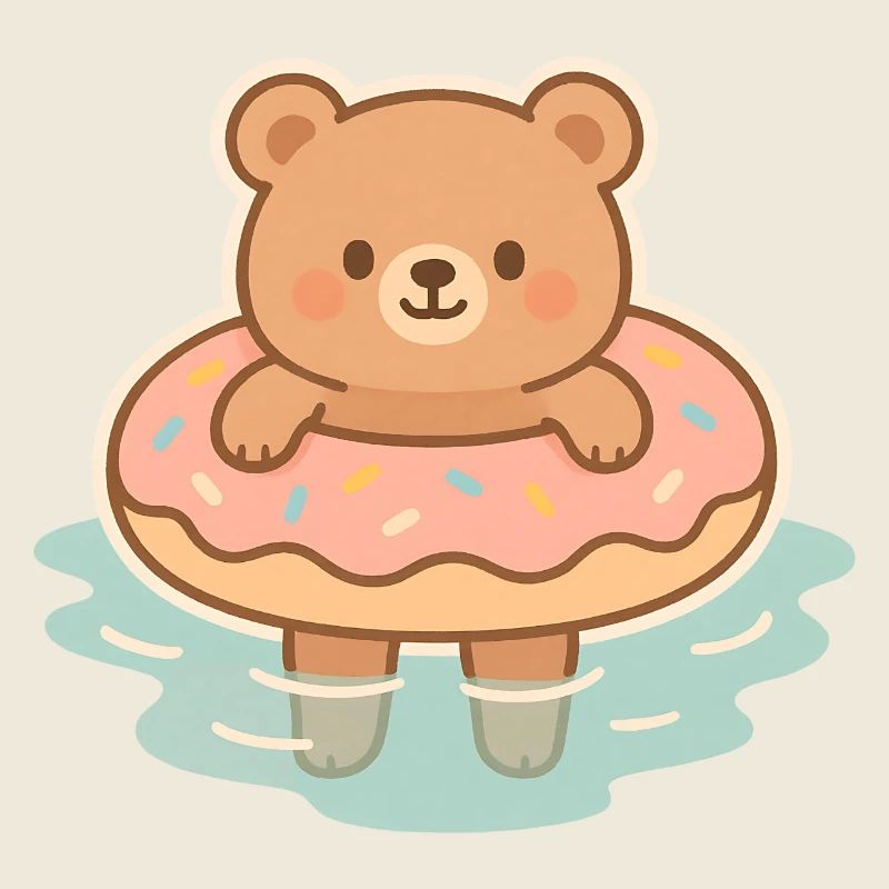 Ourson mignon dans l'eau