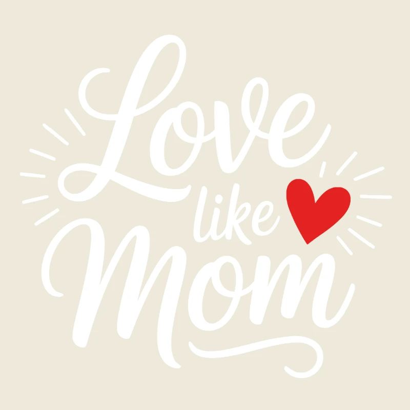 Amour comme maman lettrage coeur