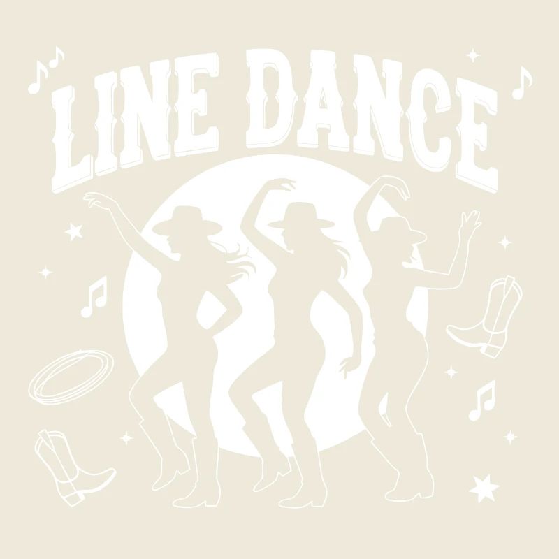 Line Dance Silhouettes Moonlit Night