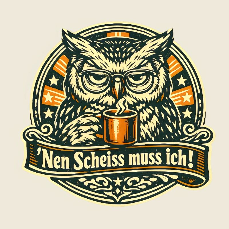 Nen Scheiss muss ich frecher Spruch mit Eule