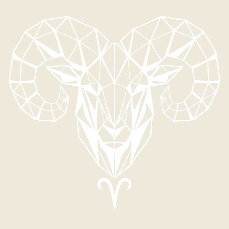 Geometric ram's head