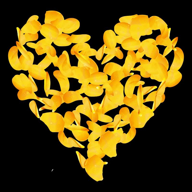 avec beaucoup d’amour un coeur de chips de pommes de terre