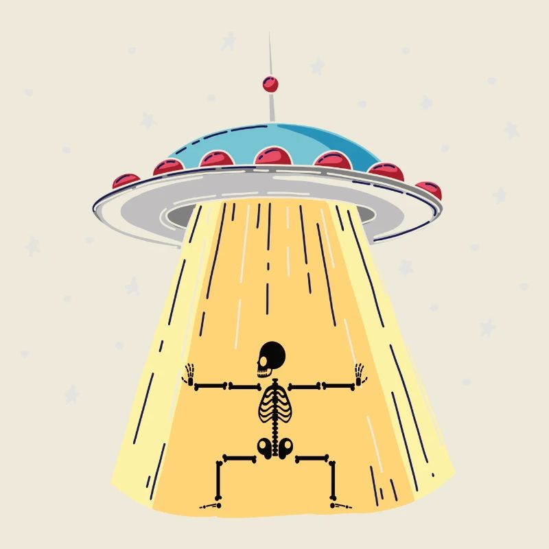 UFO with skeleton light installation