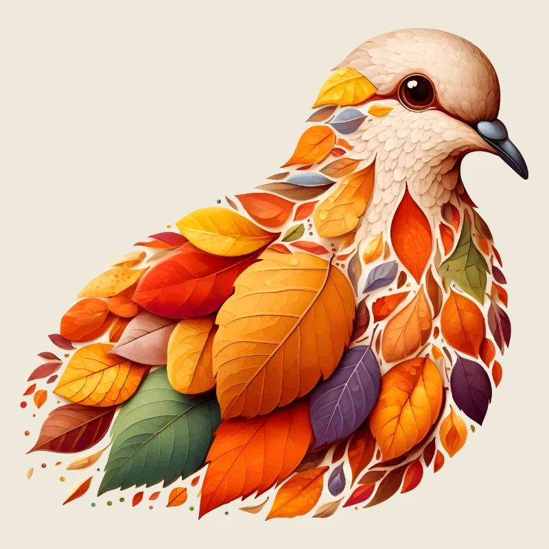 belle colombe, faite de différentes feuilles