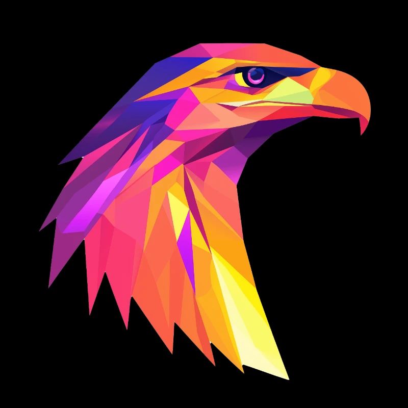 Conception du logo Low Poly de la tête d’aigle