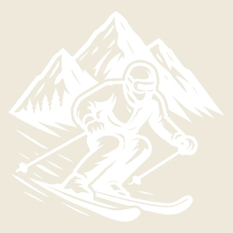 Montagnes Silhouette de ski