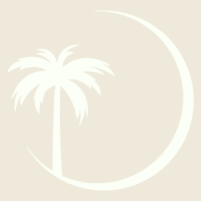 Silhouette du cercle de palmiers