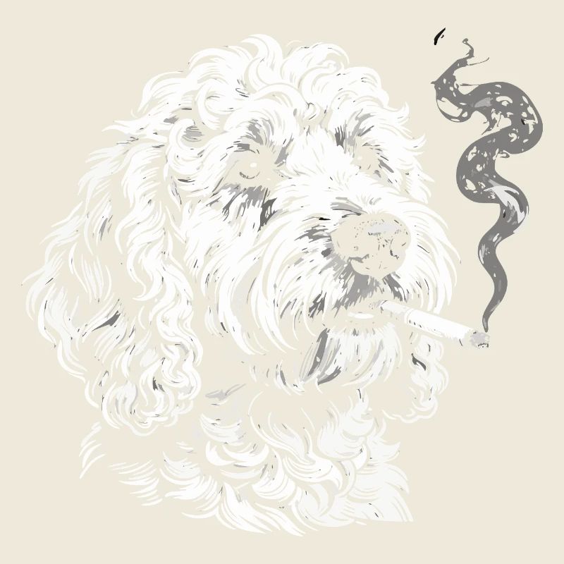 Smoking Goldendoodle : Drôle de dessin de mème de chien