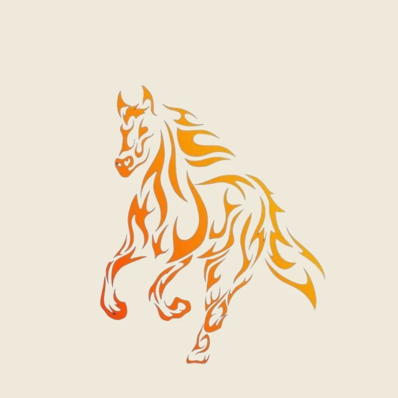 Flame Horse Line Art