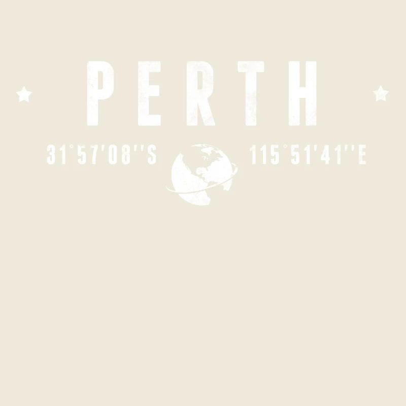 Perth Coordonnées Géographiques Stylisées