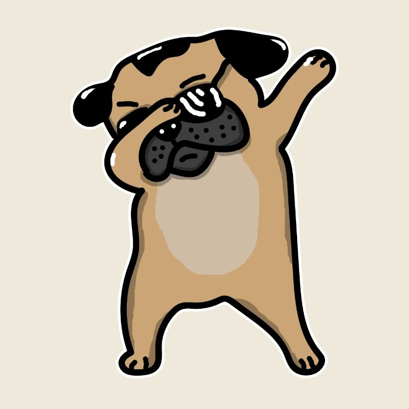 Funny Dabbing Pug Dog Gift | Mops Möpse Pugs Puggy