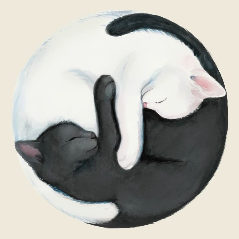 Yin Yang Balancing Cats