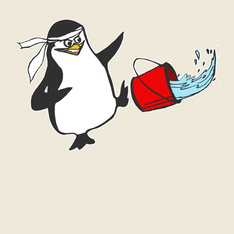 Funny karate penguin ninja kids