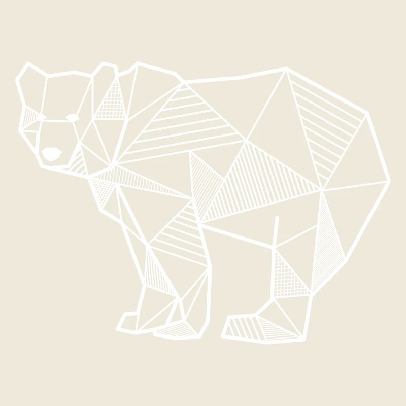 Ours géométrique cadeau idée ours animal triangle