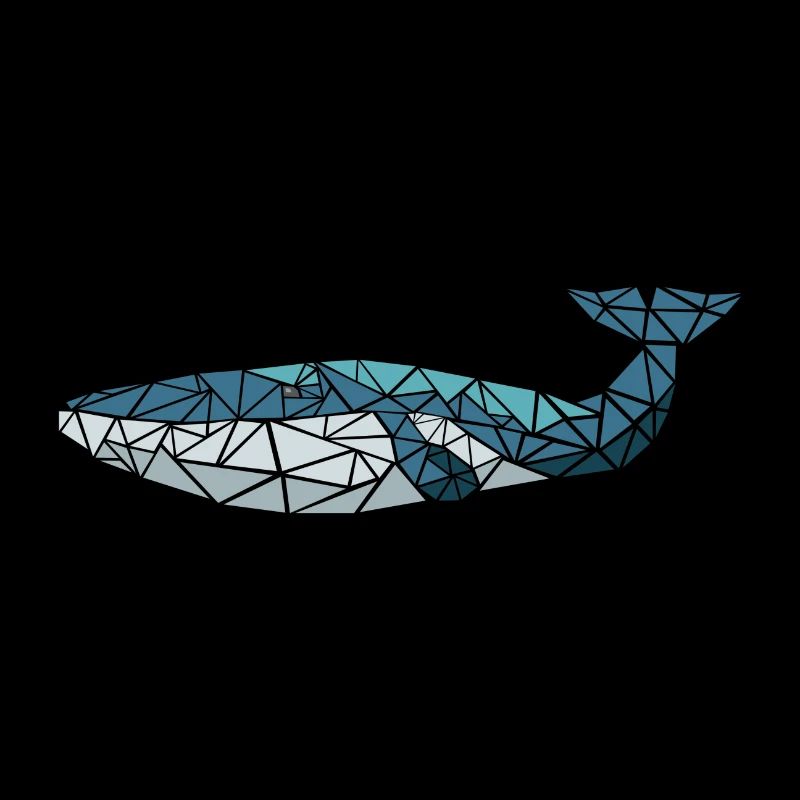 Wal - Polygon Motiv - Geometrisch - Geschenk