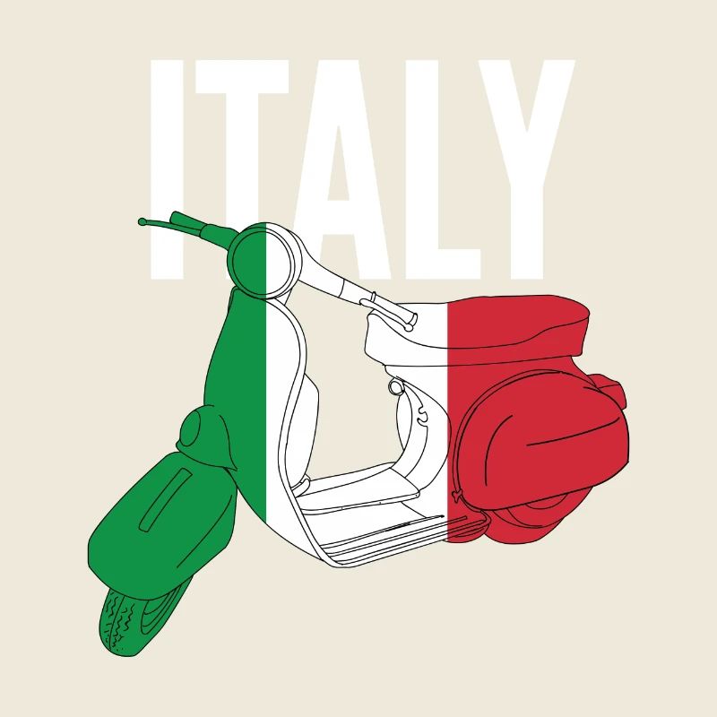Scooter - Italie - Drapeau - Pays