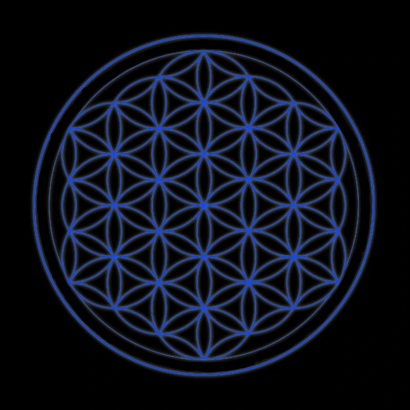 Cercle Bleu Jaune Fleur de Vie