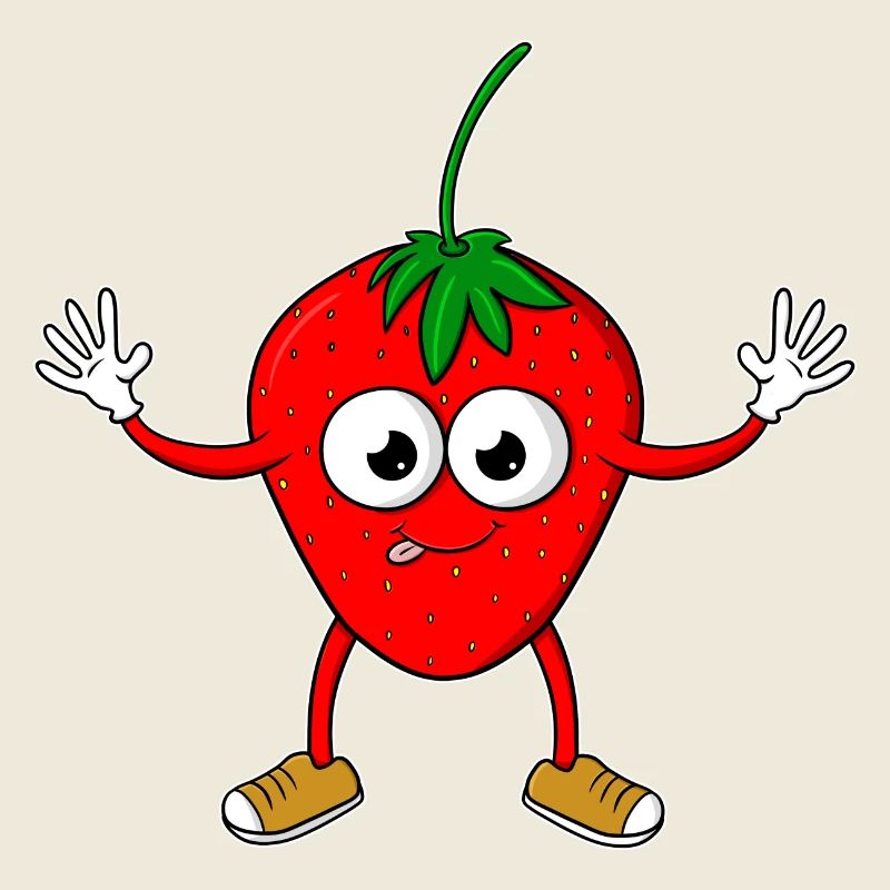 Dessin animé fraise