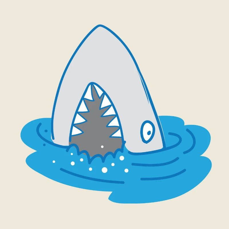 requin à bouche ouverte