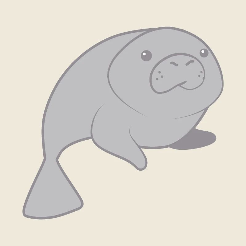 Cute round manatee