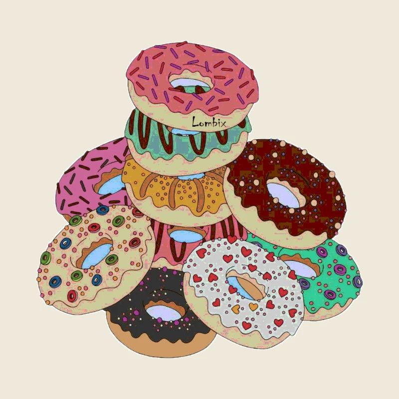 Pyramide de beignets arc-en-ciel