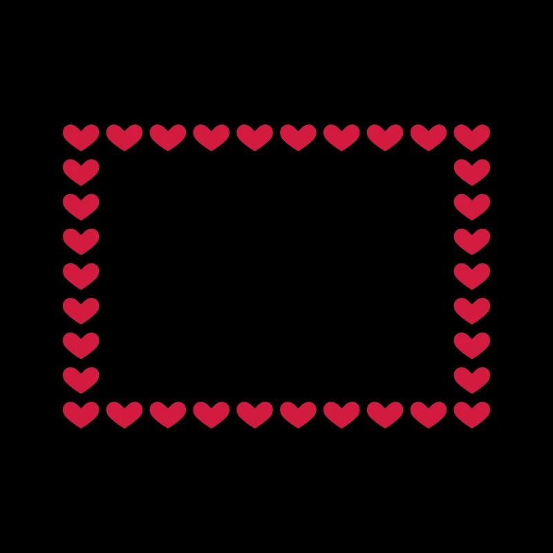 Rectangle frame box heart customizable red