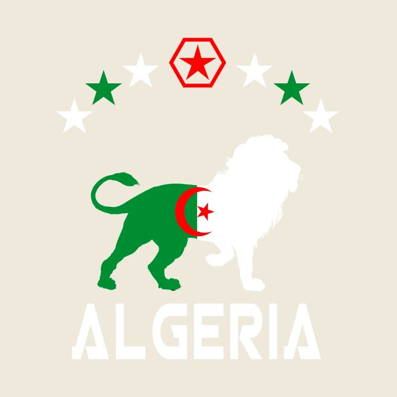 Algérie Lion Drapeau design / Cadeau